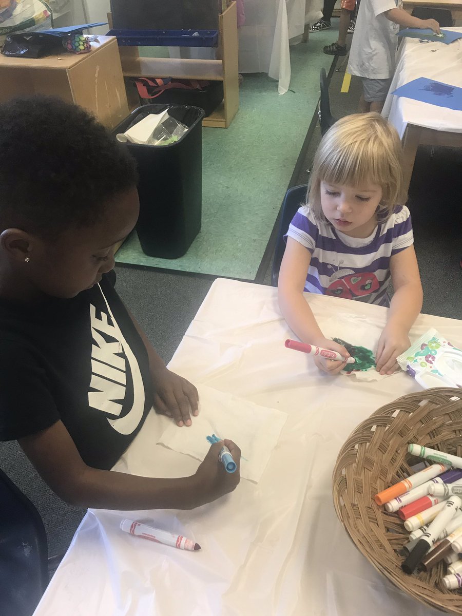 TheCLSSC's tweet photo. At small groups, the children painted with makeup sponges, made tie-dye out of wipes and markers, and created salt watercolor paintings! #summercamp #summerfun #summer @TheCampusSchool https://t.co/nxcartbMNX