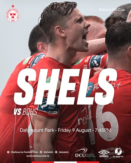 shelsfc's tweet photo. 📆 DERBY DAY
⚽️ @bfcdublin
🏟 Dalymount Park
🏆 @ExtraIRL FAI Cup
🕖 19:45

We face local rivals Bohs in the FAI Cup for the first time in nine years tonight. It's a big one! Who's in? #WeAreShels @EliteIrishSpeed 🔴⚪️ https://t.co/rzegfAx6g5