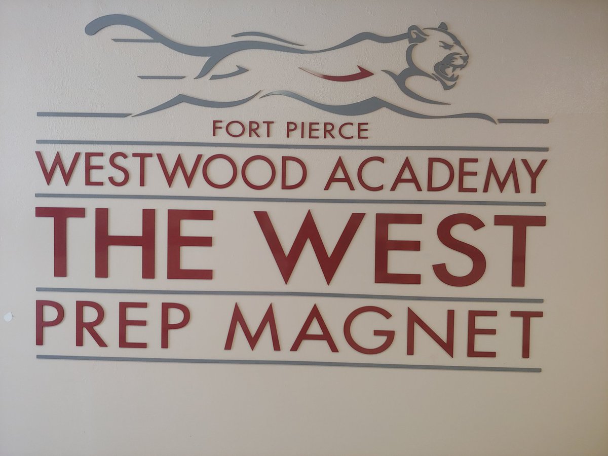 MrJessRivera1's tweet photo. Our beautiful new logo as on the wall as soon as you enter our building. #ProudPanther #FPWH #theWESTprep #TheWESTPrepMagnet #SLPS https://t.co/8dvkOmDXQO