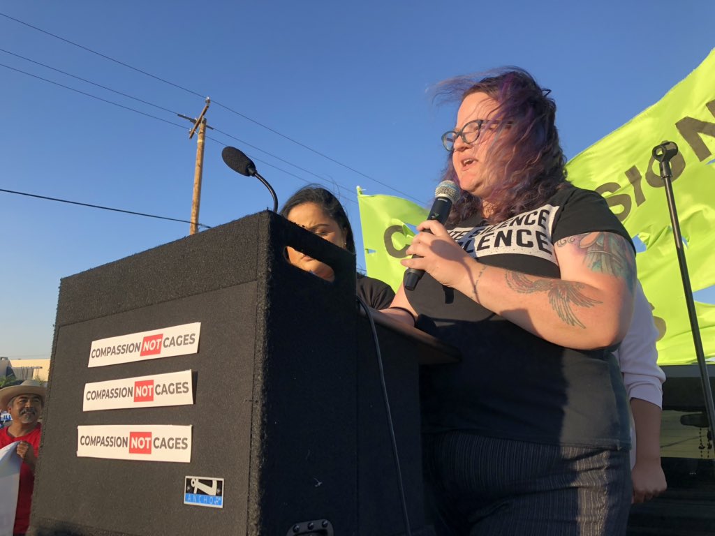 CHIRLA's tweet image. “White people, it’s time to step the **** up... if #ICE is at your community use your privilege to defend immigrants” Katrina