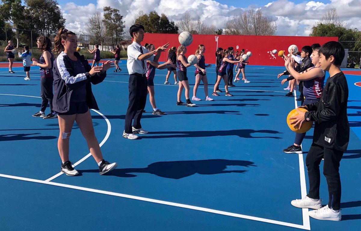 atwellcollege's tweet photo. Our Year 8 Netball Specialist Program girls and staff hosted our visiting Japanese exchange students with a special netball shooting session on Tue 6th Aug. https://t.co/LstdqMvhij