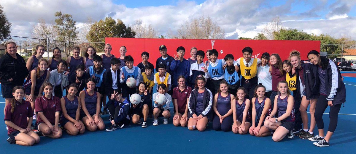 atwellcollege's tweet photo. Our Year 8 Netball Specialist Program girls and staff hosted our visiting Japanese exchange students with a special netball shooting session on Tue 6th Aug. https://t.co/LstdqMvhij