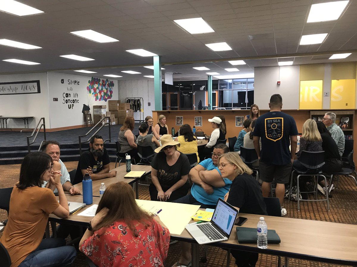 ParksJHS's tweet photo. Parks Junior High Staff hard at work building positive culture and strategizing student engagement. Happy 19-20! https://t.co/8V3HdUngks