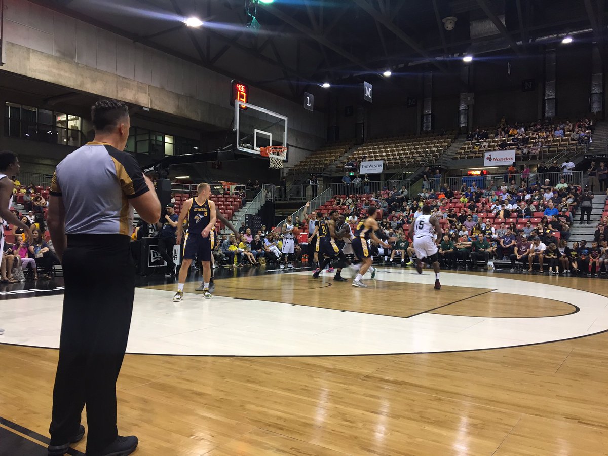 ExtraLars's tweet photo. At my first @ED_Stingers. @TheEdmontonMuse hooked me up with courtside seats.

I be Spike'd out, I could trip a referee 🎶 

#SpikedOut #TripAReferee #EdmontonStingers https://t.co/YounPm356z