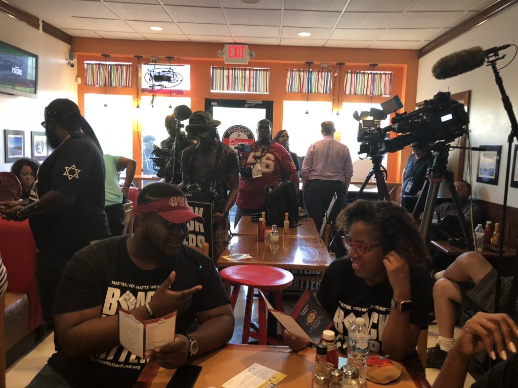 MsLaToshaBrown's tweet photo. @BlackVotersMtr arrived St.Louis today. ✊🏾 We met with local organizers in training and also attended a community Issues forum sponsored by the Black Chamber of Commerce. @Candi @SistahScholar #ferguson https://t.co/bKekNiP2kJ