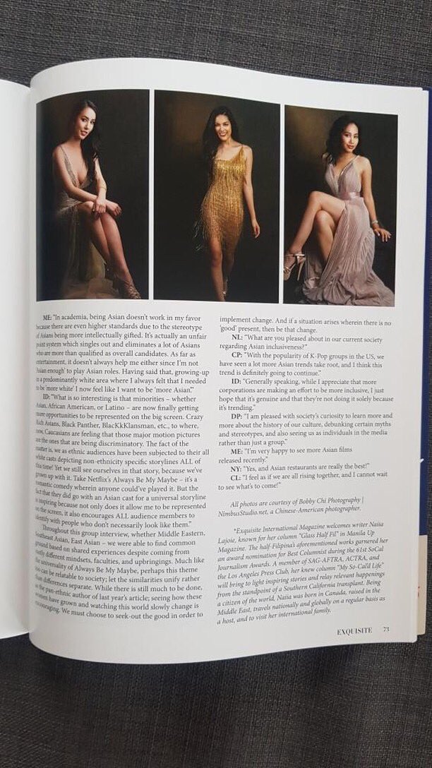DeannaPak's tweet photo. Hey, I’m in a magazine again with these stunning ladies 🥰 Shoutout to #naiialajoie for this. #AsianMinorityReport #exquisitemagazine https://t.co/vpnZyzYyC5