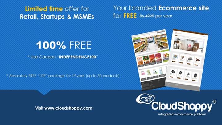 CloudShoppy's tweet photo. E-commerce website for free. Sell online today, it's a limited time offer. https://t.co/HRwLWBjbwh