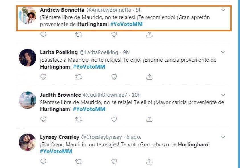 Muchos bots, muchos trolls y con apellidos ingleses NO solamente se cagaron en las Malvinas sino que en lugar de poner un González o Rodriguez ponen Brownlee o Poelking 😂 
Que nivel el de los trolls de Hurlingham que tiene Cambiemos y Marquitos con el #YoVotoMM 😂