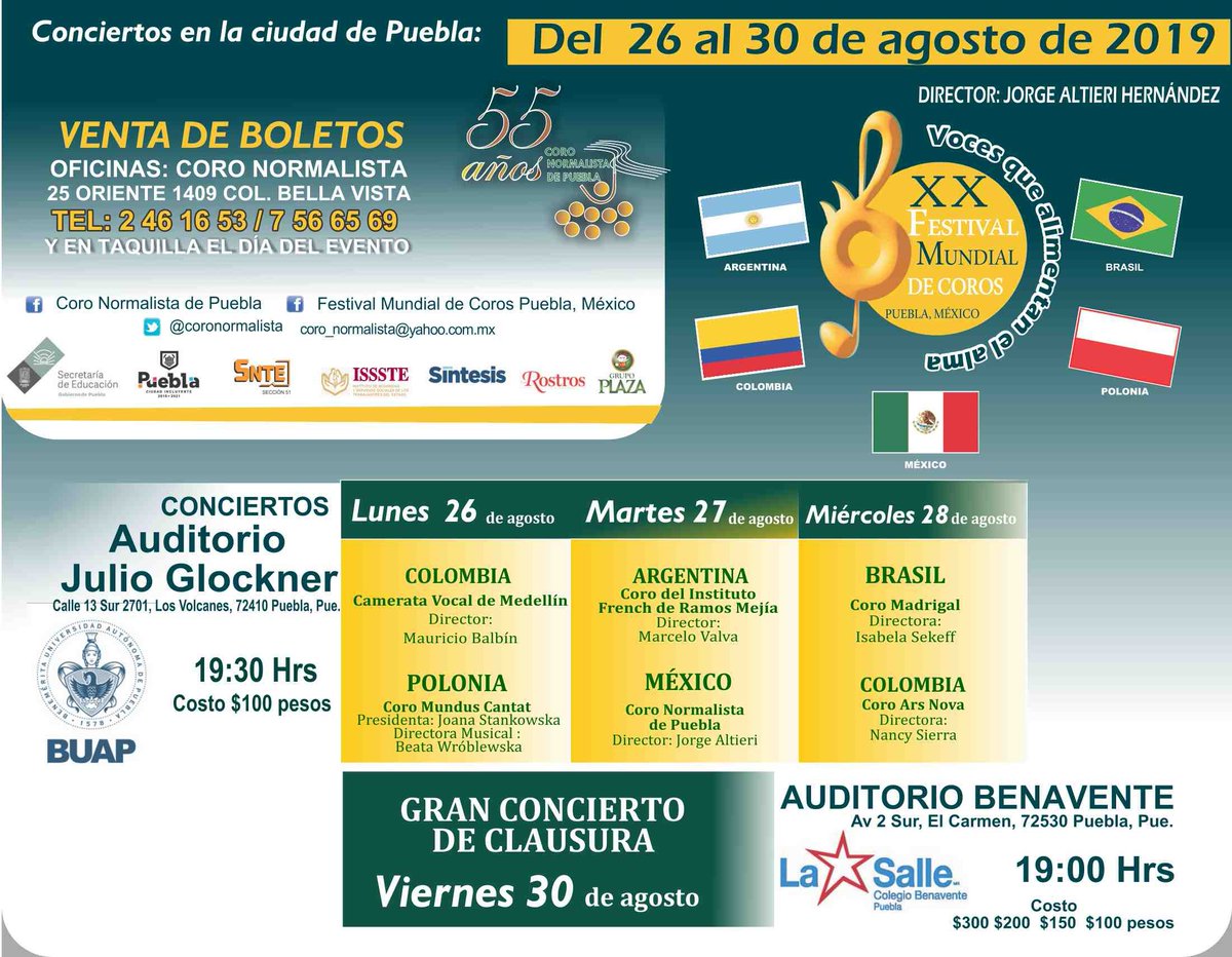 coronormalista's tweet photo. Próximamente la edición #20 del Festival Mundial de Coros en Puebla. ¡No te lo pierdas! https://t.co/pylApBmP7F
