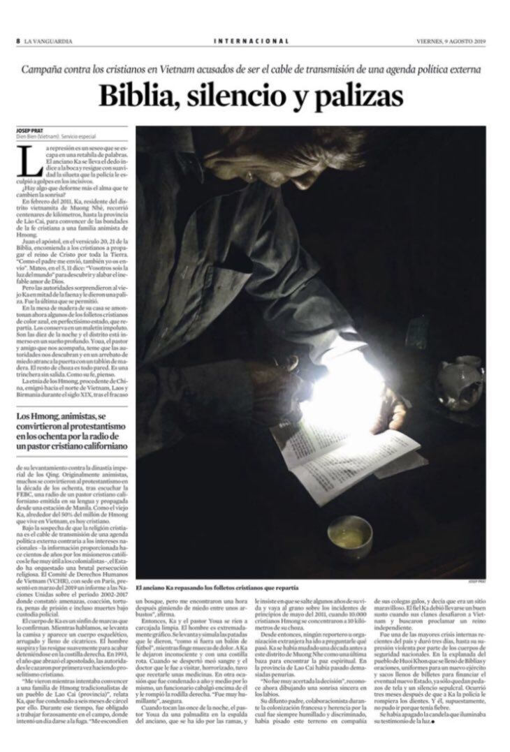jprat's tweet photo. Hoy publico en @LaVanguardia “Biblia, silencio y palizas”. El anciano Ka es el huérfano eternamente humillado de un colaboracionista, que se pasó al cristianismo como última baza para cambiar su suerte. Tras años de cicatrices, se ha apagado su candela https://t.co/ZFrNj4rLwk