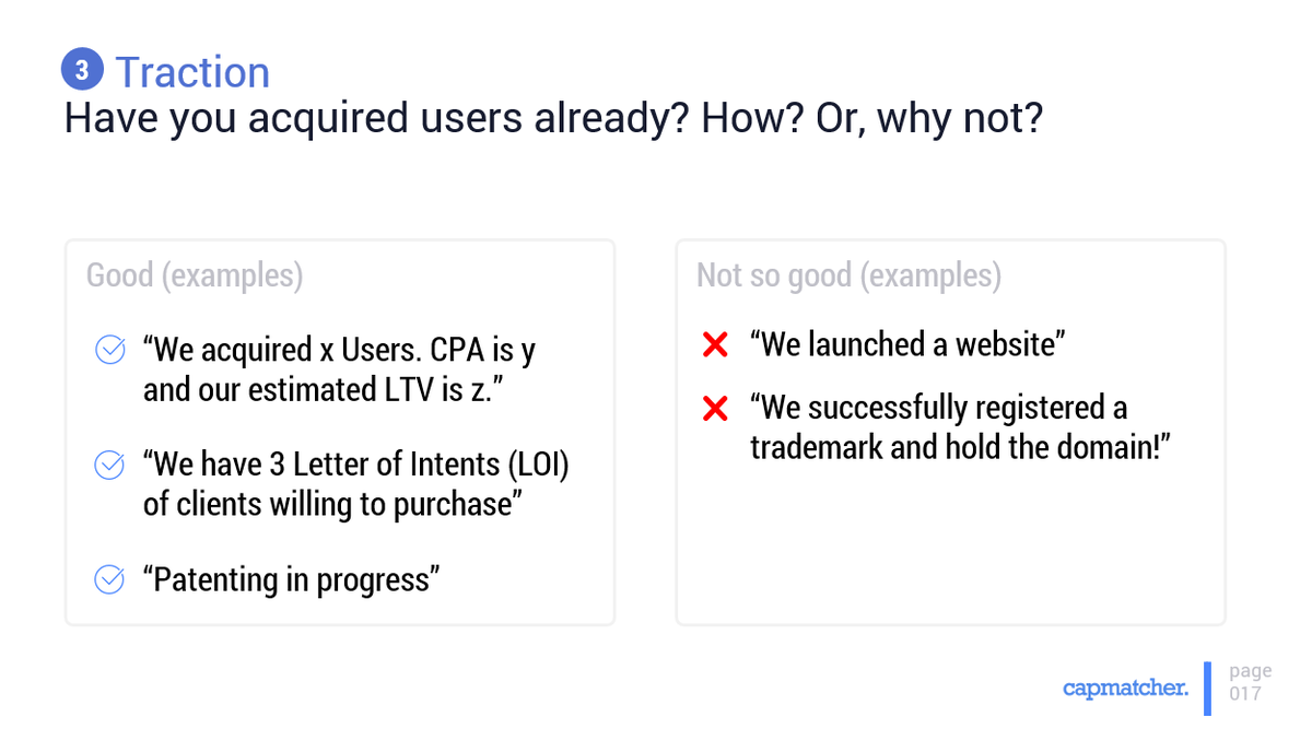 capmatcher's tweet photo. T-R-A-C-T-I-O-N, commonly refers to the question of how far your company has come besides actually generating revenues. Agree? Startups and investors register for free at https://t.co/aMbLVIsgvW.  #traction #venturecapital #angelinvestors #startups #founder #capmatcher https://t.co/i6j6gXsfl6