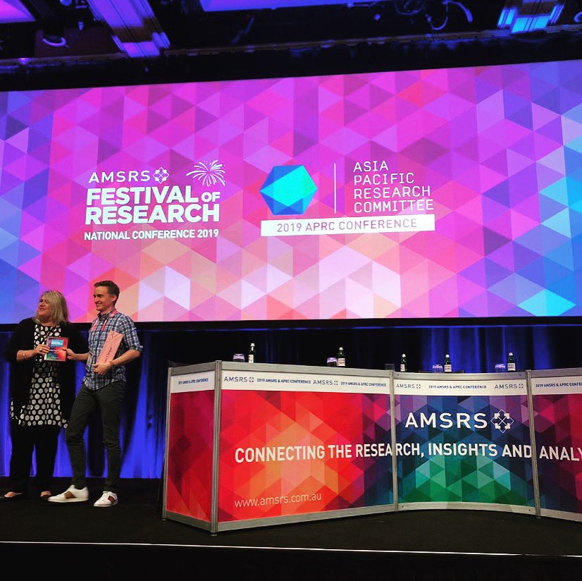 DirectionFirst's tweet image. Wrapping up the week and the @amsrs_au Festival of Research with a bang... winning the Conference #BestPaper #Award! 🥳 Great job team! And kudos to Rashna Shroff (Nestlé Australia) for joining us on stage sharing the learnings of our chatbot experiment #researchinnovation #mrx
