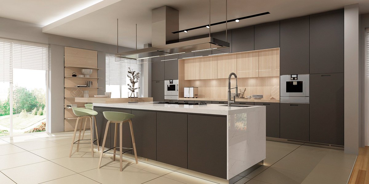 Sleek modern #PARAGON #kitchen with a pop of color. Any chef would love it! Clean, open, minimalist and functional!

#openconcept #minimalistkitchen #aureastone #interiordesign #dreamkitchen #homedesign #workplace #spacious #naturallight