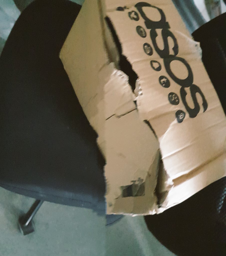 ShagpileMusic's tweet photo. This is how @ASOS send out wedding gifts in the post for my wife to be! The item inside is electrical and very fragile! No help what so ever from customer service.. What a joke? https://t.co/Zpk2TEavAi
