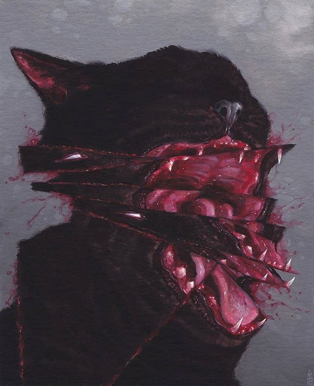 wowbywow's tweet photo. 'fed' by Dusty Ray (@sloppjockey_ert)
•
#dustyray #sloppjockeyert #horror #darkart #horrorart #darkarts #blackcat #kitty #lowbrowart #newcontemporary #gouachepainting #catsofinsta https://t.co/tgLTmgOfkg https://t.co/DeKeQzDxMr