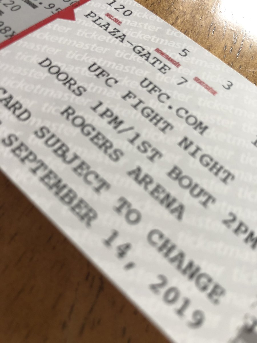 ShirtGuyMMA's tweet photo. Canโt wait , tickets arrived , just need some shirt ideas now , #ufcfightnight158 #ufcfightnight #fightnight158 #espn16 #ufcvancouver #CowboyVSGaethje https://t.co/rnQFjErt4d