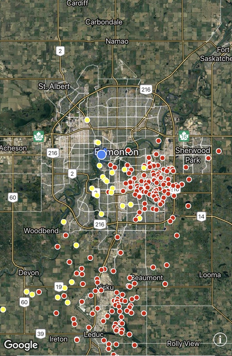 Edm_Weather's tweet photo. Here’s a look at the lightning strikes over the #Edmonton area. #yegwx #Abstorm https://t.co/o9PaV5UkDR