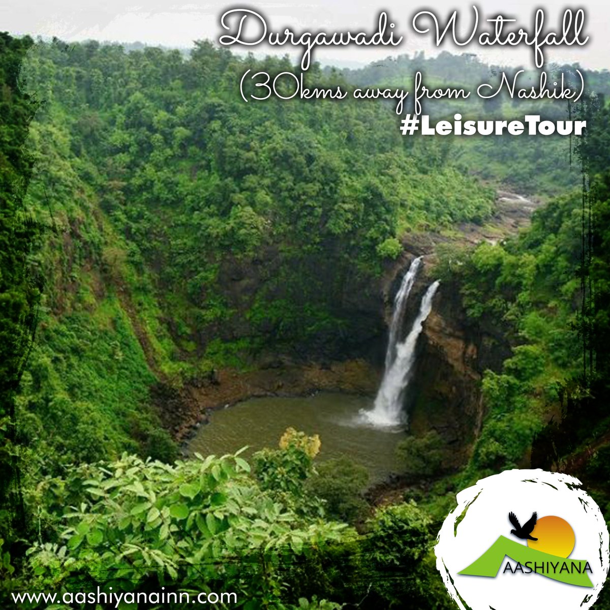 Monsoon Destinations Around Nashik -  Dugarwadi Falls Dugarwadi waterfall is one of the best natural waterfalls of Maharashtra. This impressive waterfall is only 30kms away from the wine city Nasik and is a great attraction for many during monsoon.
#MonsoonDestination