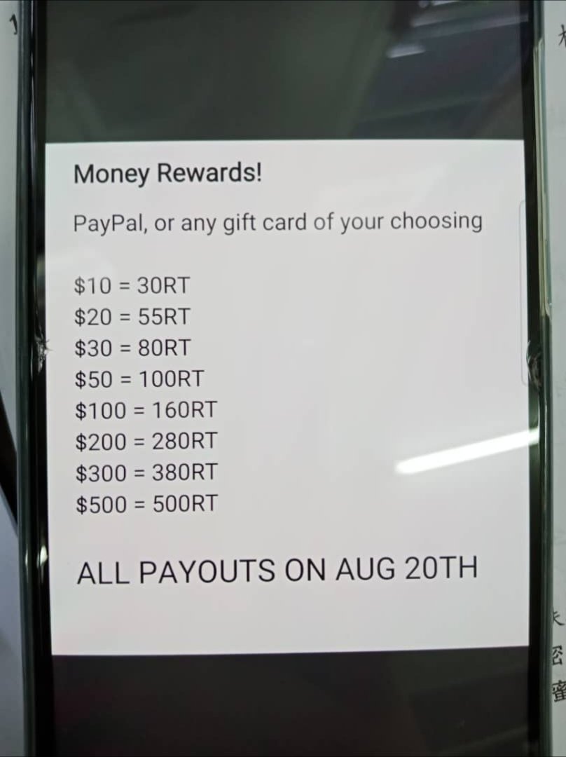 ShaniePang's tweet photo. @bolt_rt #BoltlsLegit Guys I really want the 100 $ roblox gift card. If we can get this on 20 August 2019. I will do a huge giveaway. ๐๐ https://t.co/qC35mOIud9