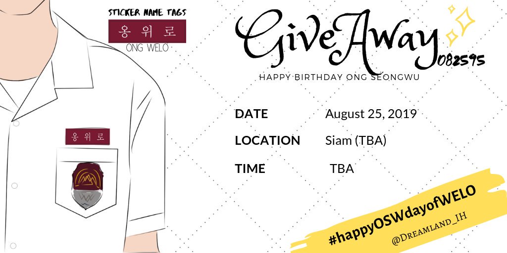 dreamwathu's tweet photo. 🐱Give Away🐱by @Dreamland_IH
Happy Birthday ONG SEONGWU
•Sticker name tags• 78 EA

 ----------------------
     옹   위   로
 ----------------------

🍂retweet &amp; show this tweet 
🍂แลกกันได้ DM มานะงับ

 มารับป้ายชื่อWELOกันน้า❤
#happyOSWdayofWELO
#ONGSEONGWU
#옹성우 #องซองอู https://t.co/m7Iw2FZdgd