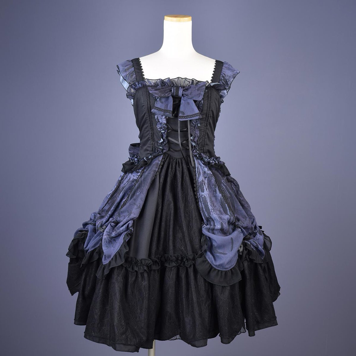 h.NAOTO heaven ワンピース h.NAOTO WEBSHOP】 堕天使の翼とレース柄を組み合わせたグラフィックが