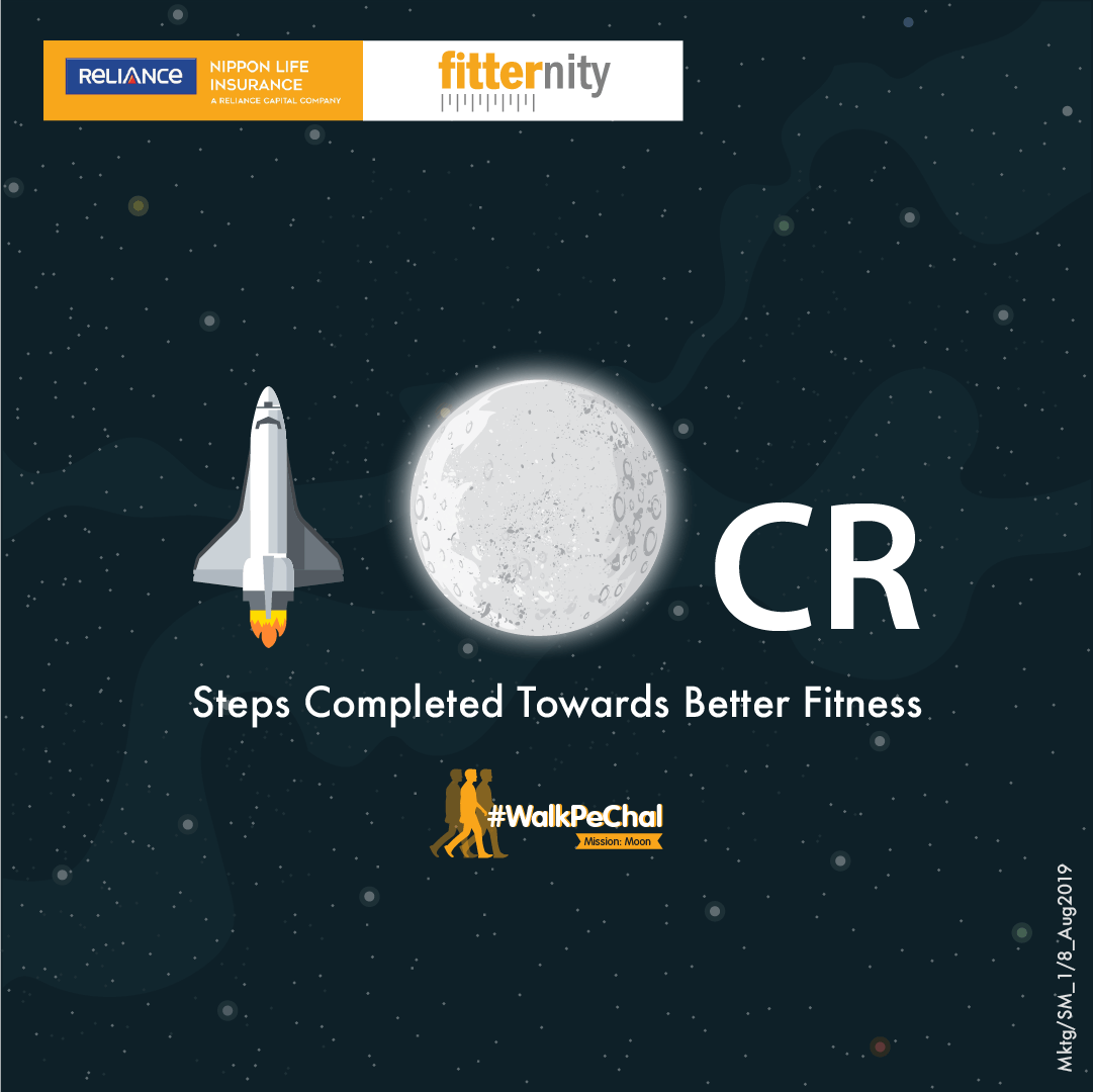 IndusIndNippon's tweet photo. RNLIC's #WalkPeChal: Mission Moon powered by Fitternity has completed 10 Crore steps in 8 days of going LIVE!
Join us by downloading the Fitternity App: https://t.co/ZBO3L7tv8k & clicking the Reliance Nippon Life Insurance #WalkPeChal banner.
Disclaimer: https://t.co/D8zQlTFIzD https://t.co/s1mO4TwLdd