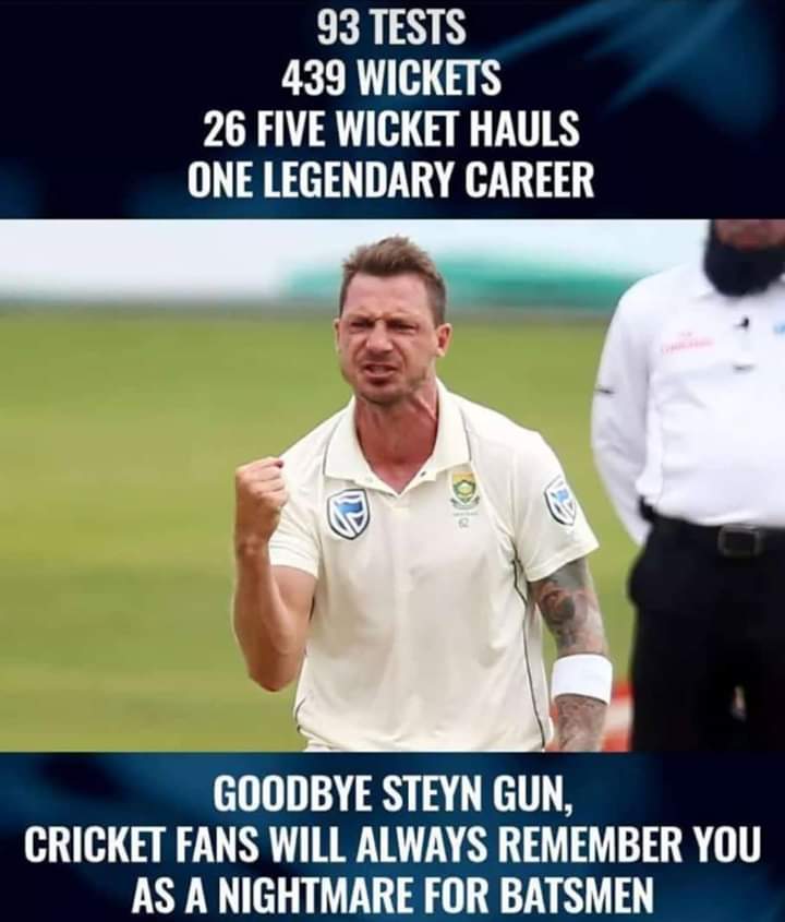 princesinghjad2's tweet photo. happy retirement #pacemachine
you are a nightmare for the batsman
one on can match that aggression with this celebration
you are #Legends
@DaleSteyn62 https://t.co/EUV2UEUWJi
