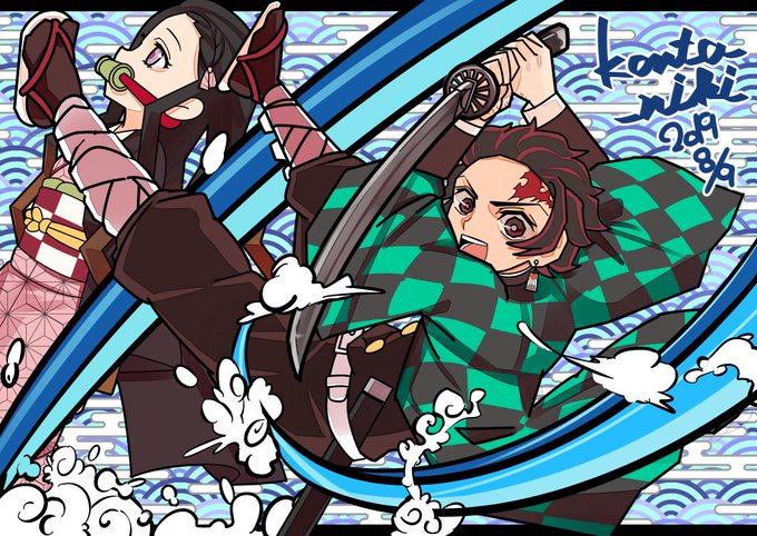 こんたくんさんがTwitterに投稿した竈門炭治郎(鬼滅の刃)のイラスト。