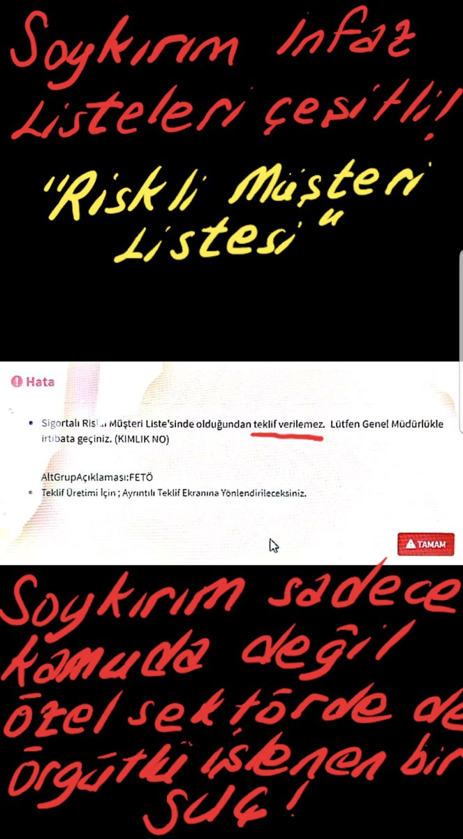 HDemirtasTR's tweet photo. #SOYKIRIM suçu #ÖRGÜTLÜ #KASITLI #SİSTEMATİK'tir.

#SOYKIRIM suçlularının "teröristlik" dayattıkları vatandaşa #sigorta şirketleri fiyat teklifi ver(e)mez!

20 Temmuz 2016 rejiminin ürünü olan #SOYKIRIM suçunun kanıtlarına 👇 de ekledim.
#DuymayanKalmasın

https://t.co/DODFYUxkIu https://t.co/jNHDi5Sguk
