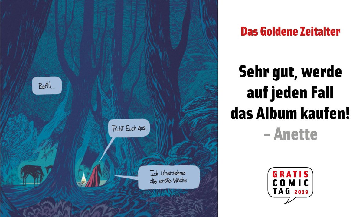 gratiscomictag's tweet photo. Das sagten die Leser zum #GCT2019! Wie fandet ihr das erste Kapitel aus "Das Goldene Zeitalter" von Cyril Pedrosa und Roxanne Moreil? @ReproduktComics #Mittelalter #Fantasy #Mythen #Inkunabeln Weitere Lesermeinungen jetzt auf der GCT-Homepage > https://t.co/EwBD9lJf98 https://t.co/RkWPaa6k2e