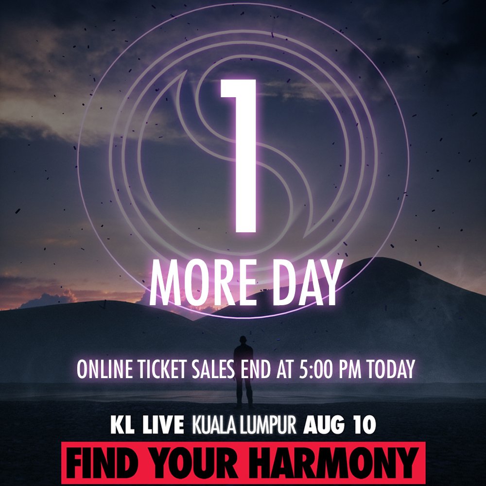 Andrew Rayel's Find Your Harmony is TOMORROW! Online ticket sales end at 5pm today. Tickets will be available for purchase at the door tomorrow.

#LiveYourMusic
