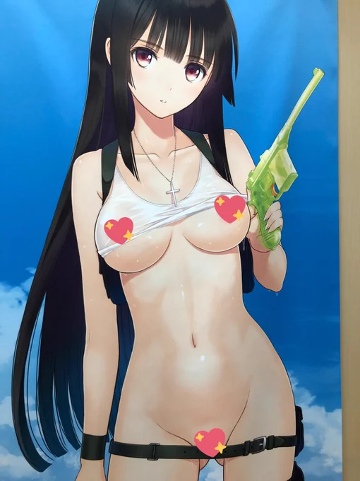 頒布予定のデスマリアさんの等身大タペストリー。ドアを開けると出迎えてくれますw #C96 #Tony 