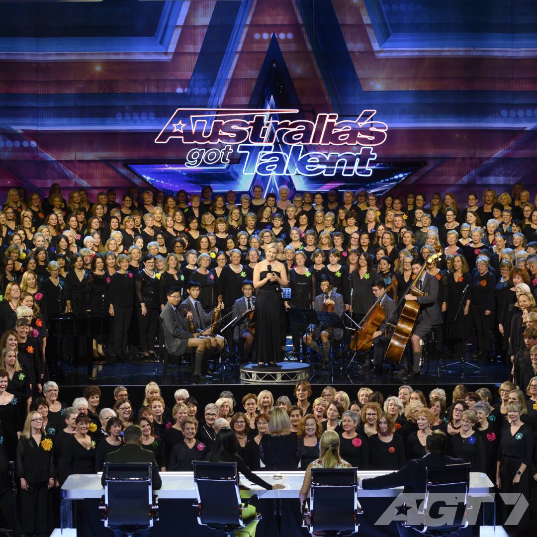 GotTalentAU's tweet photo. A beautiful message from an incredible group of ladies... we're blown away by Hummingsong Community Choirs! ❤️🙏

#GotTalentAU NOW on @Channel7 https://t.co/IhjDtWv0uF