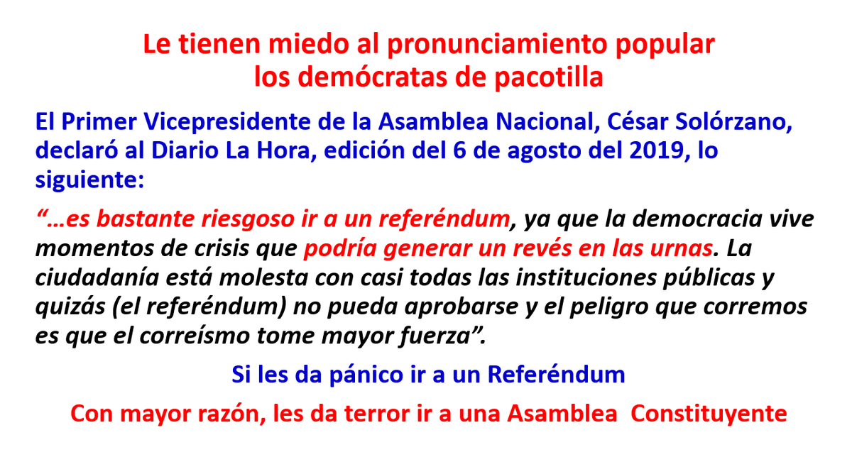 @SomosRC_Ec @MashiRafael @Ecualenin @CompromisoRC @CRCCiudadana @AlfaristaEc @EddiChonero1 @piaang @Edwin20milla @GuerrerosDigRCs @Sandinin Excelente análisis del Dr. @augustotandazo  el temor de los arrastrados es evidente