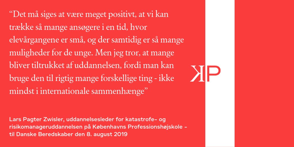 kbhprof's tweet photo. Katastrofe- og risikomanageruddannelsen på @kbhprof var en af højdespringerne i år. Derfor har @DanskBeredskab lavet dette fine interview med uddannelsesleder @LarsZwisler 👍👍 #uddpol #beredskab #optag19 https://t.co/0EGo3XdMWI https://t.co/hKziQAgqZt