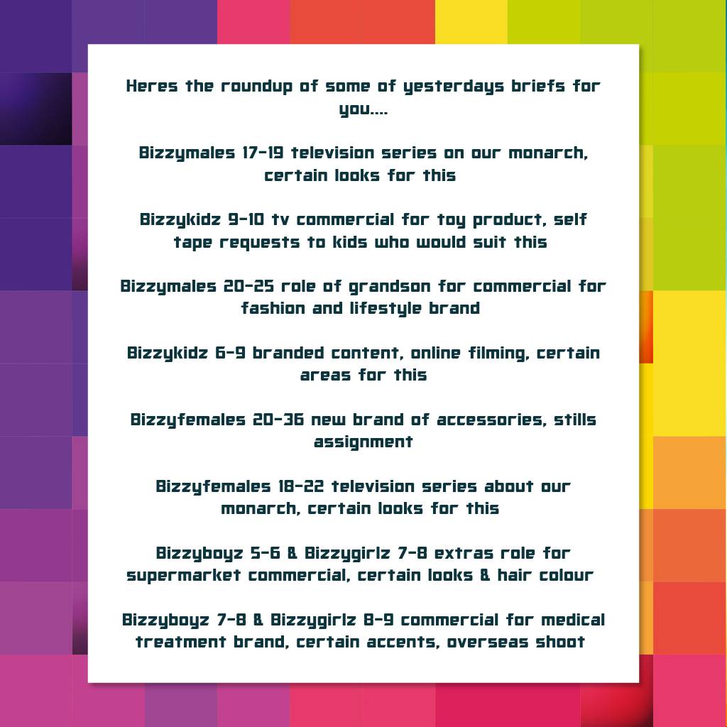 BizzyAgency's tweet photo. #bizzykidz #bizzykidzagency #teambk #gobk #bizzytalent #childtalent #bizzyartists #childactor #childmodel #bizzygirlz #bizzyboyz #bizzyteenz #bizzyadultz #bizzymales #bizzyfemales #submissions #summary #briefs #goodluck #fingerscrossed #bizzykidzlondon https://t.co/6WktFvZ9SS