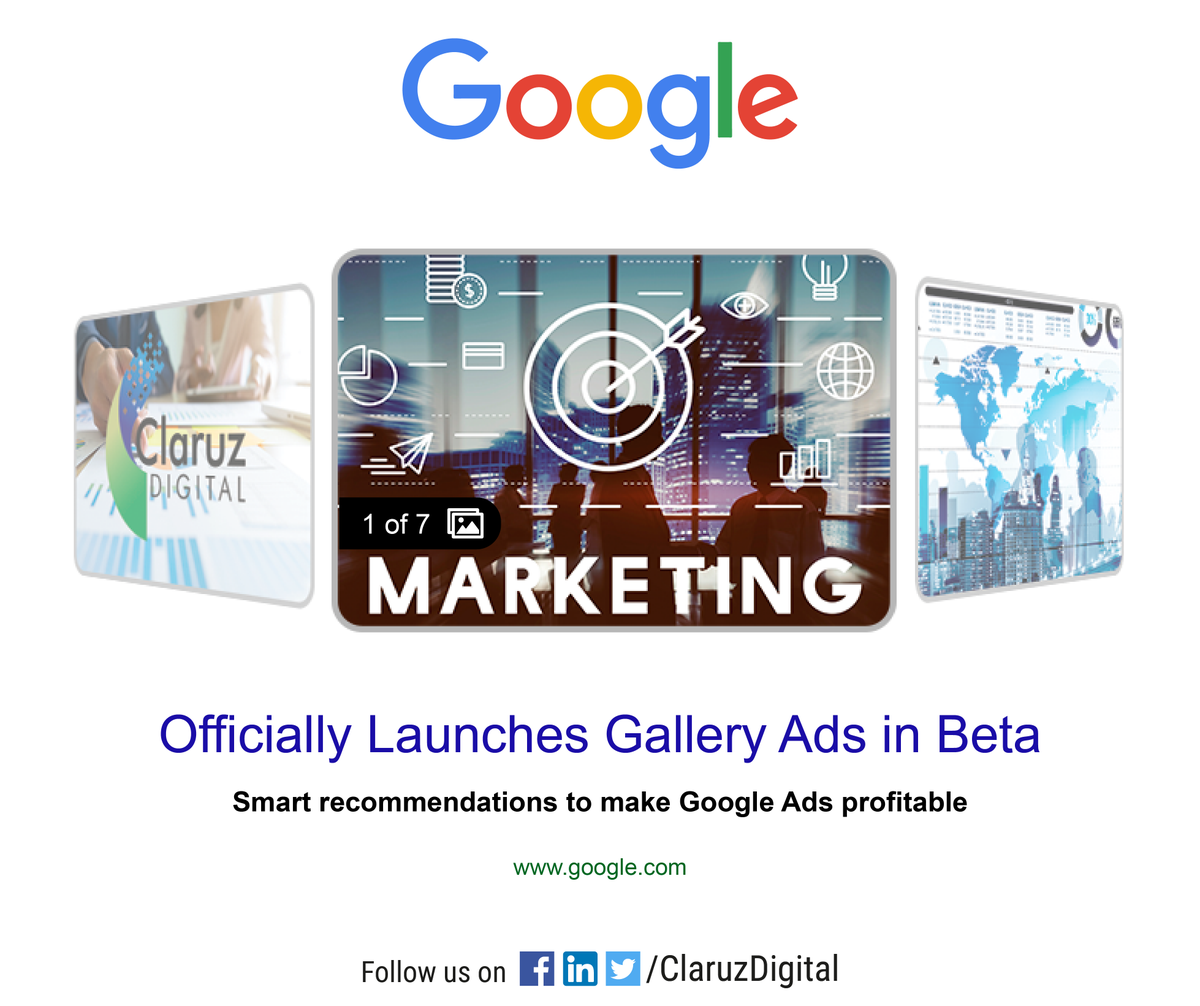 ClaruzDigital's tweet photo. Showcase up to 8 options for your brand in your very own Language! 😃

Gallery ads (beta) by @Google are now available in 11 languages globally! 🌍

Go check it out 👉 https://t.co/oeeSWayoRd

#ClaruzDigital #Google #GoogleAds #GalleryAds #FridayFeeling https://t.co/BJE8e3SJnU