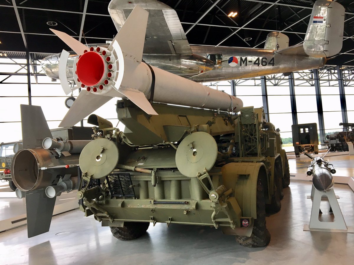 PhilLoder's tweet photo. #FridayFirepower: I need some oomph today, so hereโs a Soviet 9K52 Luna-M โFrogโ missile and ZIL-135 launch truck from the Dutch National Military Museum. The missile had a cruising speed of Mach 3. #ColdWar @NMMSoesterberg https://t.co/x9iEaIhv5i