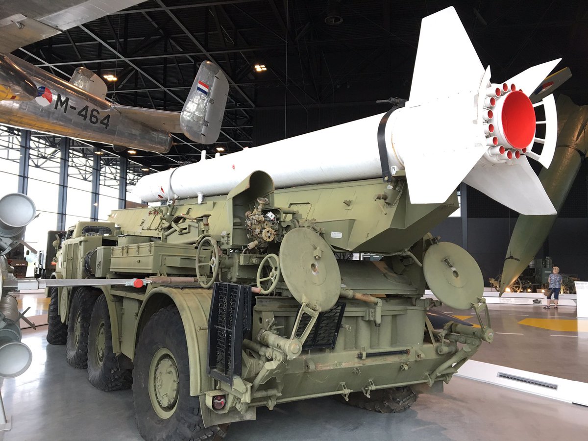 PhilLoder's tweet photo. #FridayFirepower: I need some oomph today, so hereโs a Soviet 9K52 Luna-M โFrogโ missile and ZIL-135 launch truck from the Dutch National Military Museum. The missile had a cruising speed of Mach 3. #ColdWar @NMMSoesterberg https://t.co/x9iEaIhv5i