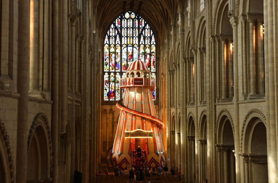 Whose coming to see us today?
The helter skelter (you might have heard about it) is open from 10 am. 
But did you know as part of #SeeingItDifferently you can: 
-Lie down and look up
-Take part in a trust trail 
-Sit inside the word of God
-Walking Salvation tour and much more.