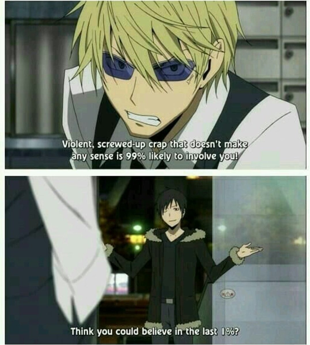 XD no nope never xD #anime #durarara #izaya #shizou, image size:1076x1200