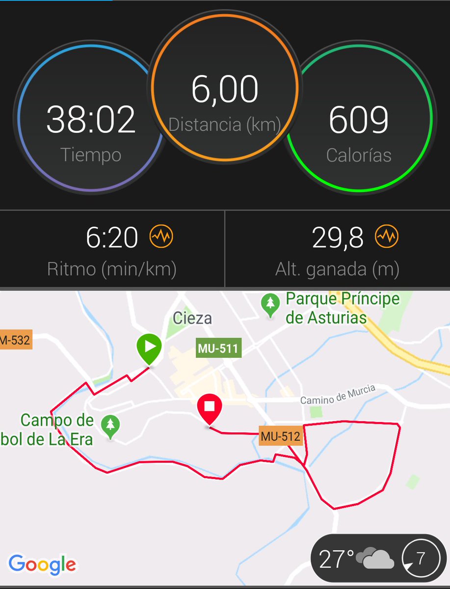 runnincieza's tweet photo. 09/08/2019 y así termino la semana de entrenamiento. No me puedo quejar pero la semana que viene más. https://t.co/StYYdsMskC
