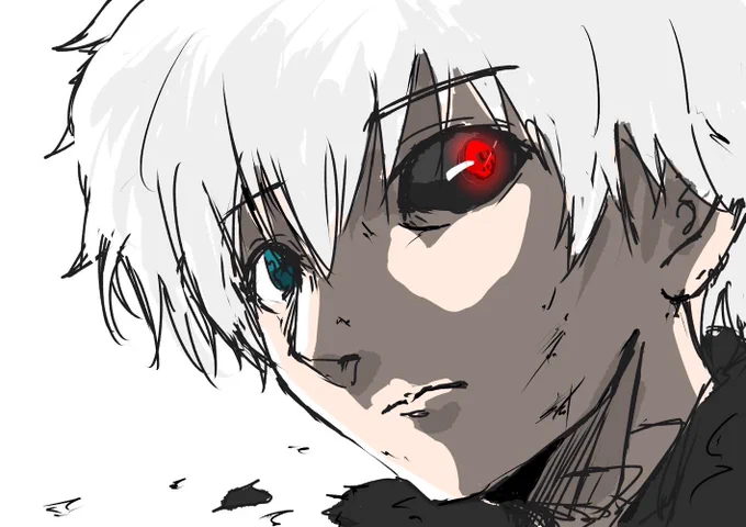 #東京喰種 5分で金木描いてみた。 