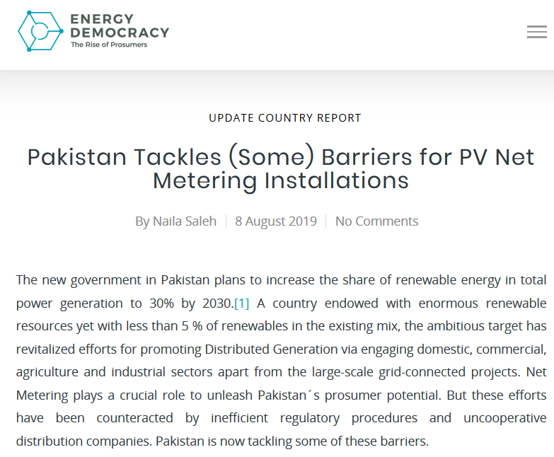 cutwindt's tweet photo. #NetMetering is a key tool to boost (residential) PV. 

But bureaucracy can be showstopper. Pakistan digitalized the application process: now all applications online.
https://t.co/KtpRLzCqf9

by @NSaleh91

@IRENA @IEA @UNFCCC @SEforALLorg @AgoraEW @UNCDFCleanStart @FSR_Energy https://t.co/sZIGOfnz06