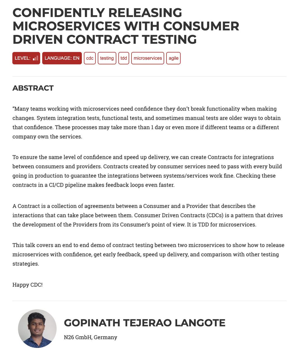 RudolfGroetz's tweet photo. schedule for #atvie1 is there - looking forward to hear from @GopinathLangote testing #consumerDrivenContracts with @pact_up https://t.co/2n7b4GUmJx