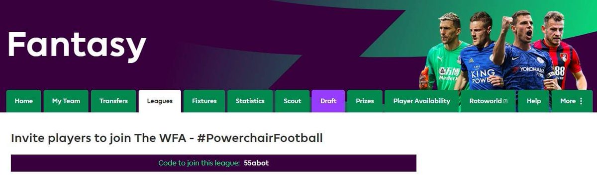 The_WFA's tweet photo. As the Premier League season returns, we have created a Fantasy Premier League ahead of the new powerchair football season! 

The league is free to join and begins from tonight. All you need to do is enter the league code - 55abot

Best of luck to you all! #PowerchairFootball https://t.co/XhlQwP7jwD