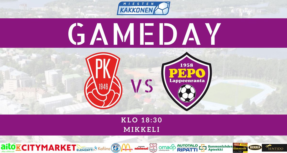 PEPOedustus's tweet photo. GAMEDAY‼️
⚽️MiPK - PEPO
🏟Mikkeli
🕑Klo 18:30
🚩Avauskokoonpano julkaistaan n. klo 13:30
🚩Seuranta: https://t.co/Pm0Fg5ZKkb
#PEPO #Lappeenranta #Kakkonen #Jalkapallo #LilaKeltaiset https://t.co/IqXi2p6fBp
