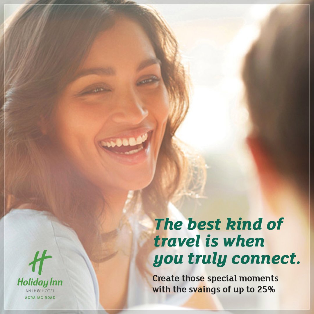HolidayInnAgra's tweet photo. Get away with those you love. Take a break at Holiday Inn Agra and enjoy up to 25% off your stay! Book before 30 September for stays until 31 December. https://t.co/J3VQGTU3Qg https://t.co/QdN2TIE8dy