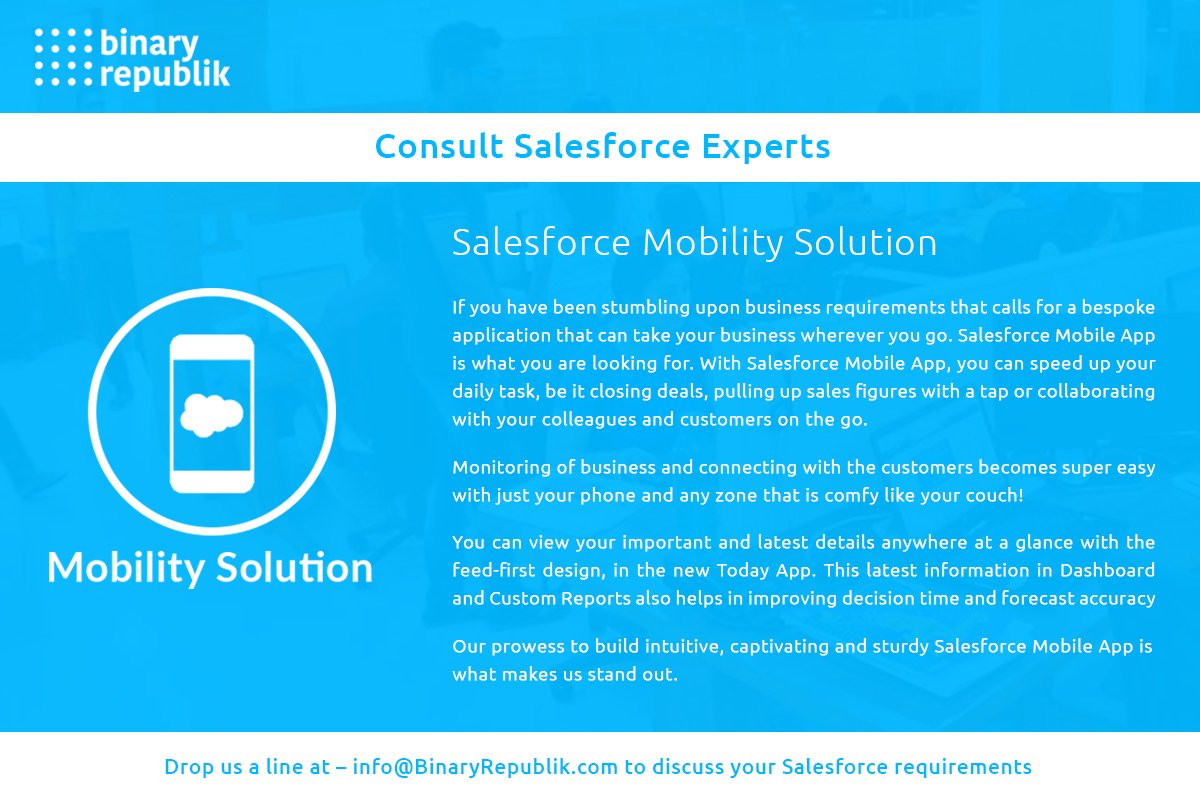 TanviK100's tweet image. 😮Reinforce #Salesforce💯 as never before...
Here is 👉Binary Republik👈 your Offshore Salesforce Consulting Partner

For more info💁‍♀️:- salesforce.binaryrepublik.com

#salesforcelighting #salescloud #servicecloud #communitycloud #marketingcloud #pardot #mulesoft #einsteinanalytics