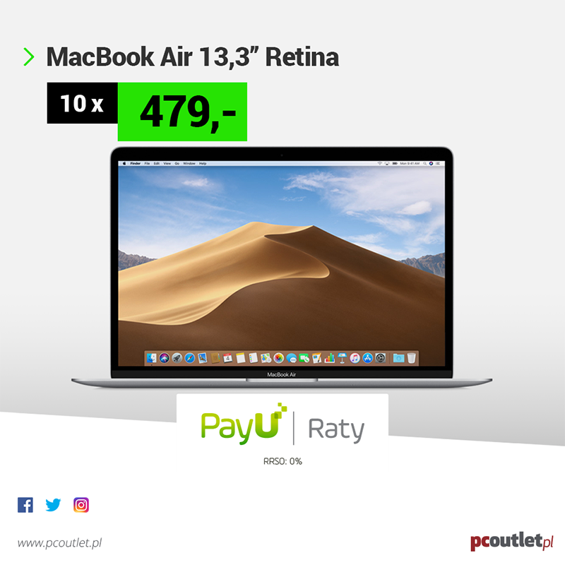 pcoutletpl's tweet photo. Z ratami PayU 0% stać Cię na więcej! Nie wydawaj całej kwoty od razu i rozłóż zakup na 10 rat bez żadnych kosztów - RRSO 0%. MacBook Air Retina 10 x 479zł
👉 https://t.co/LF4hTnBgkl
#macbook #Retina #MacBookAir #MacBookAirRetina #Apple
#PayU https://t.co/ur73BBh8mm